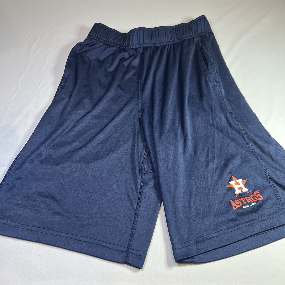 Houston Astros BOYS‎ Athletic Shorts XL 18 MAJESTIC MLB Baseball Below The Knee